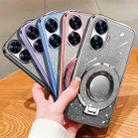 For Realme C55 4G Plated Gradient Glitter Round Holder TPU Phone Case(Silver) - 2