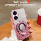 For Realme C55 4G Plated Gradient Glitter Round Holder TPU Phone Case(Silver) - 3