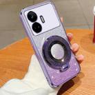 For Realme GT Neo5 SE Plated Gradient Glitter Round Holder TPU Phone Case(Purple) - 1