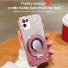 For Realme V11 Plated Gradient Glitter Round Holder TPU Phone Case(Pink) - 3