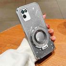 For Realme V11 Plated Gradient Glitter Round Holder TPU Phone Case(Silver) - 1