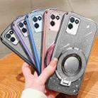 For Realme V11 Plated Gradient Glitter Round Holder TPU Phone Case(Silver) - 2