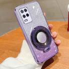 For Realme V13 / 8 5G / Q3i / K9X Plated Gradient Glitter Round Holder TPU Phone Case(Purple) - 1