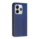 For Redmi Note 14 5G Carbon Fiber Texture Magnetic Flip Leather Phone Case(Blue) - 3