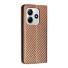For Redmi Note 14 5G Carbon Fiber Texture Magnetic Flip Leather Phone Case(Brown) - 3