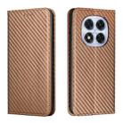For Redmi Note 14 Pro 5G Carbon Fiber Texture Magnetic Flip Leather Phone Case(Brown) - 1
