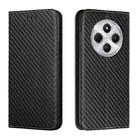 For Redmi A4 5G Carbon Fiber Texture Magnetic Flip Leather Phone Case(Black) - 1