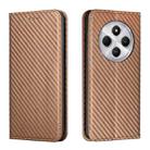 For Redmi A4 5G Carbon Fiber Texture Magnetic Flip Leather Phone Case(Brown) - 1