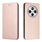 For Redmi A4 5G Carbon Fiber Texture Magnetic Flip Leather Phone Case(Rose Gold) - 1