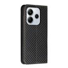 For Redmi Note 14 4G 163.25mm Carbon Fiber Texture Magnetic Flip Leather Phone Case(Black) - 3