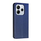For Redmi Note 14 4G 163.25mm Carbon Fiber Texture Magnetic Flip Leather Phone Case(Blue) - 3