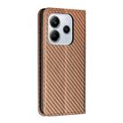 For Redmi Note 14 4G 163.25mm Carbon Fiber Texture Magnetic Flip Leather Phone Case(Brown) - 3