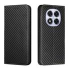 For Redmi Note 14 Pro 4G Carbon Fiber Texture Magnetic Flip Leather Phone Case(Black) - 1