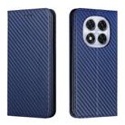 For Redmi Note 14 Pro 4G Carbon Fiber Texture Magnetic Flip Leather Phone Case(Blue) - 1