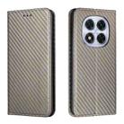 For Redmi Note 14 Pro 4G Carbon Fiber Texture Magnetic Flip Leather Phone Case(Grey) - 1