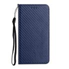 For iPhone 16 Pro Max Carbon Fiber Texture Magnetic Flip Leather Phone Case(Blue) - 2