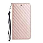 For iPhone 16 Pro Max Carbon Fiber Texture Magnetic Flip Leather Phone Case(Rose Gold) - 2