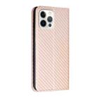 For iPhone 16 Pro Max Carbon Fiber Texture Magnetic Flip Leather Phone Case(Rose Gold) - 3