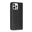 For iPhone 16 Pro Carbon Fiber Texture Magnetic Flip Leather Phone Case(Black) - 3