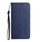 For iPhone 16 Pro Carbon Fiber Texture Magnetic Flip Leather Phone Case(Blue) - 2