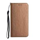 For iPhone 16 Pro Carbon Fiber Texture Magnetic Flip Leather Phone Case(Brown) - 2