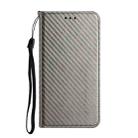 For iPhone 16 Pro Carbon Fiber Texture Magnetic Flip Leather Phone Case(Grey) - 2