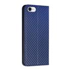 For iPhone 16e Carbon Fiber Texture Magnetic Flip Leather Phone Case(Blue) - 3
