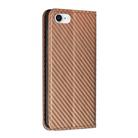 For iPhone 16e Carbon Fiber Texture Magnetic Flip Leather Phone Case(Brown) - 3