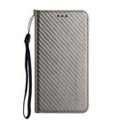 For iPhone 16e Carbon Fiber Texture Magnetic Flip Leather Phone Case(Grey) - 2