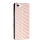 For iPhone 16e Carbon Fiber Texture Magnetic Flip Leather Phone Case(Rose Gold) - 3