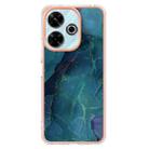 For Redmi 13 4G Electroplating Marble Dual-side IMD Phone Case(Green 017) - 2