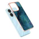 For Redmi 13 4G Electroplating Marble Dual-side IMD Phone Case(Green 017) - 3