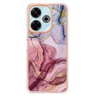 For Redmi 13 4G Electroplating Marble Dual-side IMD Phone Case(Rose Red 014) - 2