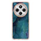 For Redmi 14C 4G Electroplating Marble Dual-side IMD Phone Case(Green 017) - 2