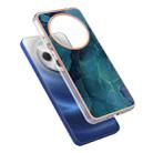 For Redmi 14C 4G Electroplating Marble Dual-side IMD Phone Case(Green 017) - 3