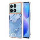 For Xiaomi Poco F6 Pro 5G Electroplating Marble Dual-side IMD Phone Case(Blue 018) - 1