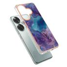For Xiaomi Poco F6 5G Electroplating Marble Dual-side IMD Phone Case(Purple 016) - 3