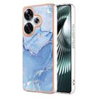 For Xiaomi Poco F6 5G Electroplating Marble Dual-side IMD Phone Case(Blue 018) - 1