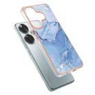 For Xiaomi Poco F6 5G Electroplating Marble Dual-side IMD Phone Case(Blue 018) - 3