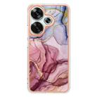 For Xiaomi Poco F6 5G Electroplating Marble Dual-side IMD Phone Case(Rose Red 014) - 2