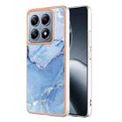 For Xiaomi 14T Electroplating Marble Dual-side IMD Phone Case(Blue 018) - 1