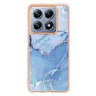 For Xiaomi 14T Electroplating Marble Dual-side IMD Phone Case(Blue 018) - 2