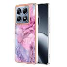 For Xiaomi 14T Electroplating Marble Dual-side IMD Phone Case(Pink 013) - 1