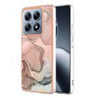 For Xiaomi 14T Electroplating Marble Dual-side IMD Phone Case(Rose Gold 015) - 1