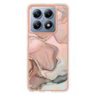 For Xiaomi 14T Electroplating Marble Dual-side IMD Phone Case(Rose Gold 015) - 2