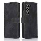 For Samsung Galaxy Z Fold6 Orchid Butterfly Embossed Leather Phone Case(Black) - 2