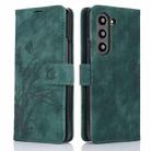 For Samsung Galaxy Z Fold6 Orchid Butterfly Embossed Leather Phone Case(Green) - 2