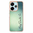 For Redmi 13 4G Electroplating Marble Dual-side IMD Phone Case(Smile) - 3