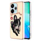 For Redmi 13 4G Electroplating Marble Dual-side IMD Phone Case(Lucky Dog) - 1