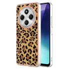 For Redmi 14C 4G Electroplating Marble Dual-side IMD Phone Case(Leopard Print) - 1